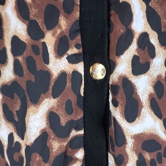 Ashley Stewart Women’s black cardigan with leopard print panels - Size 12 - Picture 3 of 5